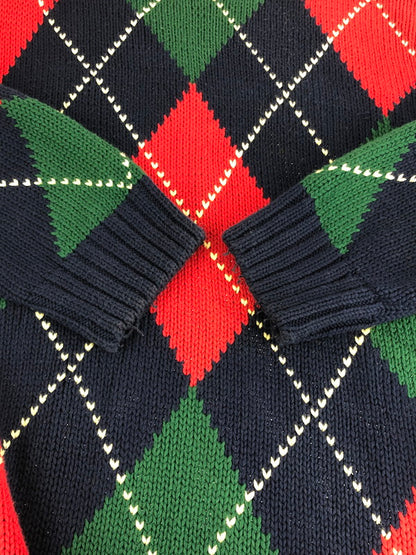 【中古品】【メンズ】 ALLY-HO タリーホー ARGYLE KNIT アーガイルニット セーター 147-230901-mo-24-tag サイズ：XL カラー：マルチカラー 万代Net店