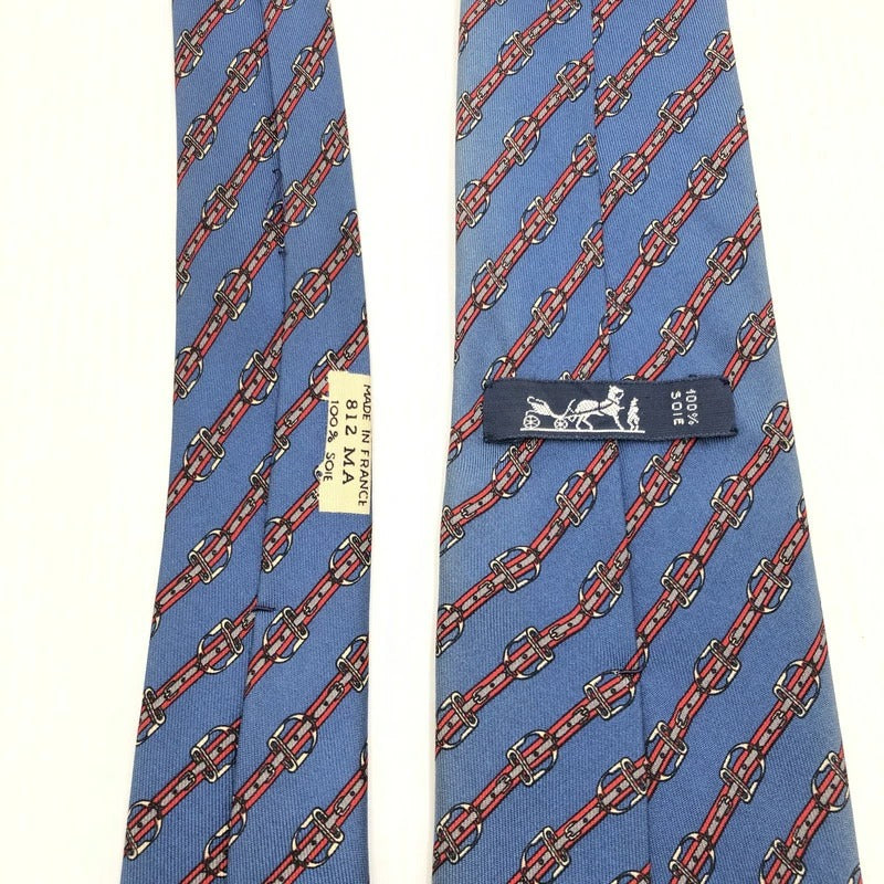 【現状渡し品】【メンズ】 HERMES エルメス レジメンタルネクタイ 服飾小物 スーツ小物 183-211008-hi-02-tag カラー：ライトブルー 万代Net店