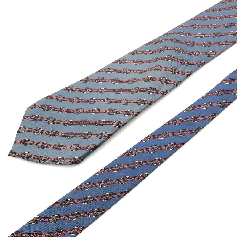 【現状渡し品】【メンズ】 HERMES エルメス レジメンタルネクタイ 服飾小物 スーツ小物 183-211008-hi-02-tag カラー：ライトブルー 万代Net店