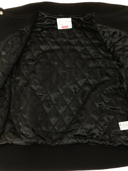 【中古品】【メンズ】 SUPREME シュプリーム 19AW TEAM VARSITY JACKET 19年秋冬 チーム バーシティ ジャケット スタジャン アウター 149-201023-ty-31-tagh サイズ：M カラー：ブラック 万代Net店