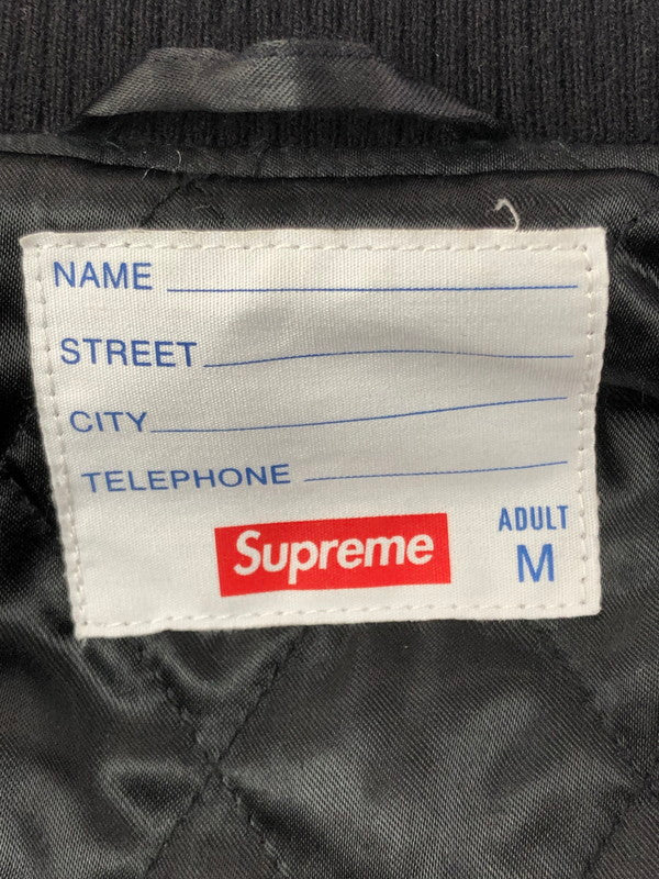 【中古品】【メンズ】 SUPREME シュプリーム 19AW TEAM VARSITY JACKET 19年秋冬 チーム バーシティ ジャケット スタジャン アウター 149-201023-ty-31-tagh サイズ：M カラー：ブラック 万代Net店