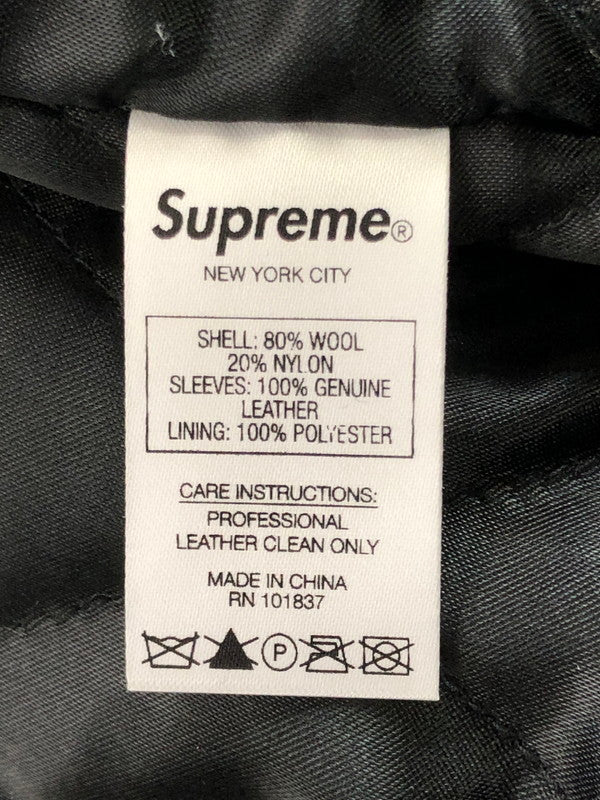 【中古品】【メンズ】 SUPREME シュプリーム 19AW TEAM VARSITY JACKET 19年秋冬 チーム バーシティ ジャケット スタジャン アウター 149-201023-ty-31-tagh サイズ：M カラー：ブラック 万代Net店