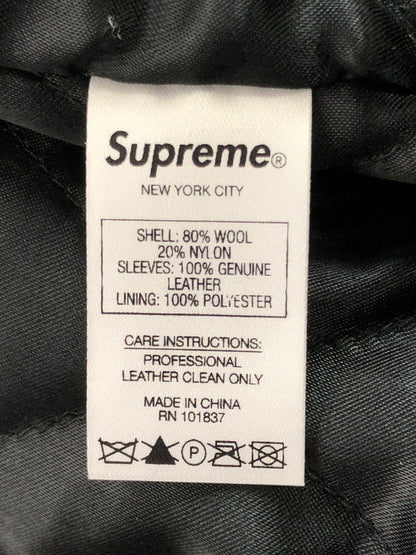 【中古品】【メンズ】 SUPREME シュプリーム 19AW TEAM VARSITY JACKET 19年秋冬 チーム バーシティ ジャケット スタジャン アウター 149-201023-ty-31-tagh サイズ：M カラー：ブラック 万代Net店