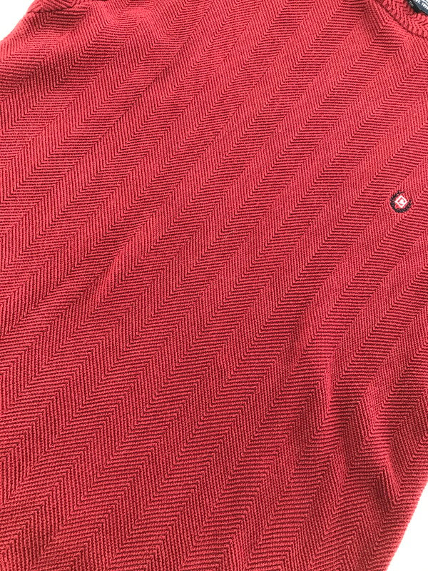 【中古品】【メンズ】 CHAPS チャプス CREW NECK KNIT クルー ネック ニット トップス 146-260820-rt-05-tag サイズ：XL カラー：レッド 万代Net店