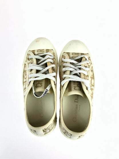 【中古品】【レディース】 Christian Dior クリスチャンディオール WALK'N'DIOR レースアップスニーカー 靴 183-240328-mo-14-tag サイズ：34 カラー：ベージュ 万代Net店