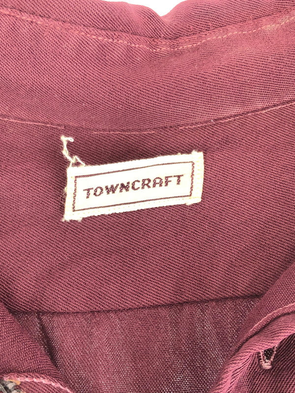 【中古品】【メンズ】 TOWNCRAFT タウンクラフト 40S GABARDINE RAYON SHIRT VINTAGE 40年代 ギャバジン レーヨンシャツ 長袖 トップス ヴィンテージ 146-240402-mo-7-tag カラー：ワインレッド 万代Net店