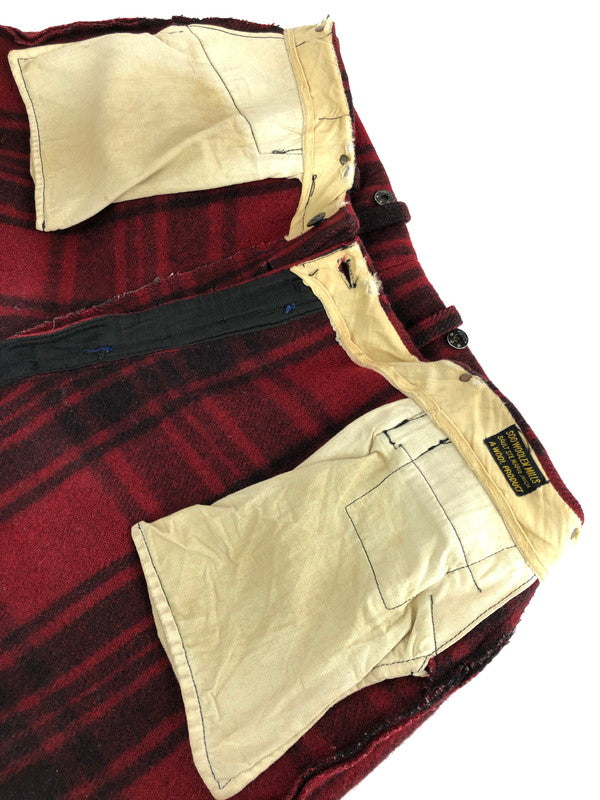 【現状渡し品】【メンズ】  SOO WOOLEN MILLS スー ウーレン ミルズ 40-50's CHECK JODHPURS PANTS VINTAGE 40-50年代 チェック ジョッパーズパンツ ボトムス ヴィンテージ 157-240406-kk-1-tag サイズ：表記なし 下記参照 カラー：レッド 万代Net店