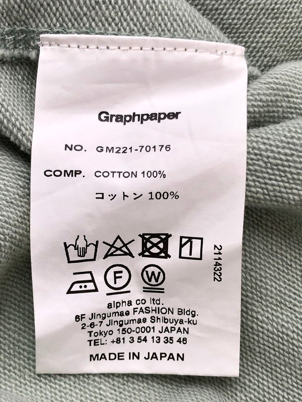 【中古品】【メンズ】  GRAPHPAPER グラフペーパー 22SS COMPACT TERRY ROLL-UP SLEEVE CREW NECK SWEAT コンパクトテリー ロールアップスリーブ クルーネックスウェット トップス トレーナー 140-240324-mo-4-tag サイズ：F カラー：グリーン 万代Net店