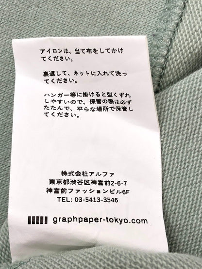 【中古品】【メンズ】  GRAPHPAPER グラフペーパー 22SS COMPACT TERRY ROLL-UP SLEEVE CREW NECK SWEAT コンパクトテリー ロールアップスリーブ クルーネックスウェット トップス トレーナー 140-240324-mo-4-tag サイズ：F カラー：グリーン 万代Net店