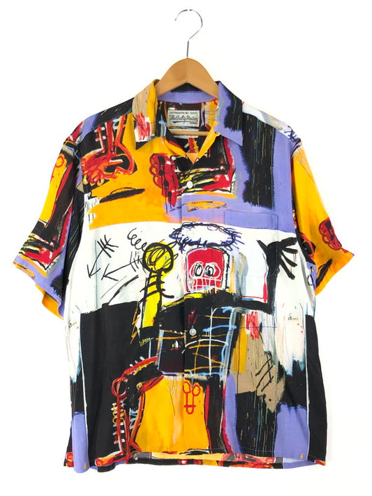 【中古品】【メンズ】 WACKO MARIA ワコマリア  × JEAN-MICHEL BASQUIAT バスキア コラボ 22SS S/S HAWAIIAN SHIRT(TYPE-1) BASQUIAT-WM-HI08 ショートスリーブ ハワイアンシャツ 半袖 トップス 142-240401-kk-2-tag サイズ：M カラー：マルチカラー 万代Net店