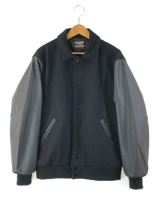 【中古品】【メンズ】 SKOOKUM スクーカム × EDIFICE STADIUM JACKET 21-011-0035-3-0 エディフィス 別注 コラボ 襟付き スタジアムジャケット アウター  147-240402-mo-9-tag サイズ：M カラー：ブラック 万代Net店