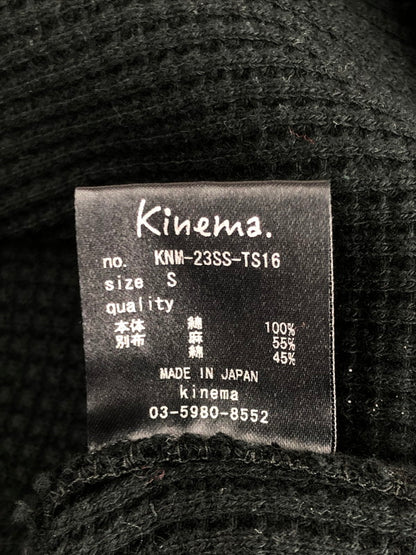 【中古品】【メンズ】  KINEMA キネマ HENLEY NECK L/S CUT AND SEW KNM-23SS-TS16 ヘンリーネック ロングスリーブ カットソー 長袖 トップス  140-240331-mo-2-tag サイズ：S カラー：ブラック 万代Net店