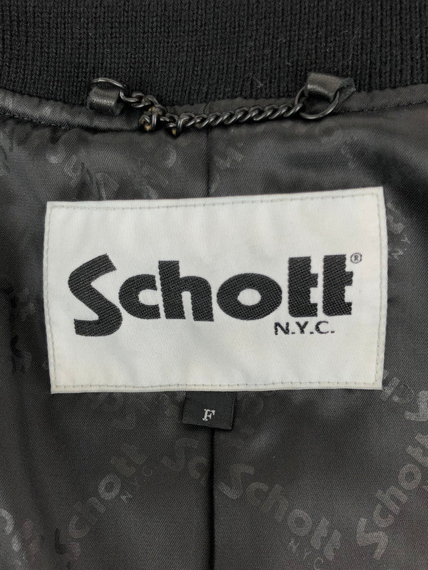 【中古品】【レディース】 schott ショット BOWERY JACKET 782-2950601 バワリージャケット アウター レザージャケット 170-240329-mo-10-tag サイズ：F カラー：ブラック 万代Net店