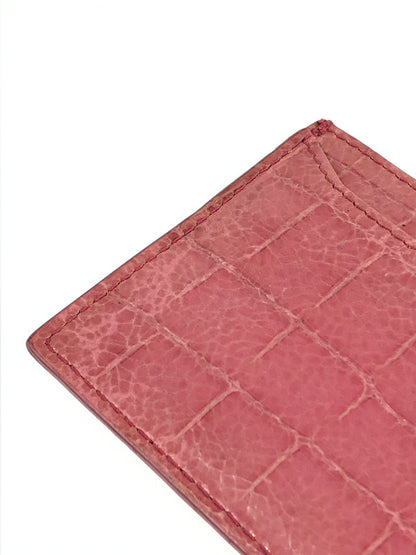 【中古品】【レディース】 Miu Miu ミュウ ミュウ クロコ型押し カードケース 名刺入れ 財布 181-240411-mo-5-tag カラー：ピンク 万代Net店