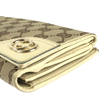 【中古品】【レディース】 GUCCI グッチ GGキャンバス 二つ折り長財布 181593  181-240527-mo-4-tag カラー：ブラウン系/アイボリー 万代Net店