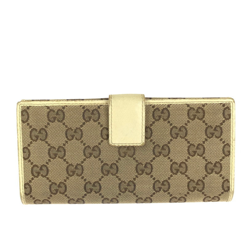 【中古品】【レディース】 GUCCI グッチ GGキャンバス 二つ折り長財布 181593  181-240527-mo-4-tag カラー：ブラウン系/アイボリー 万代Net店