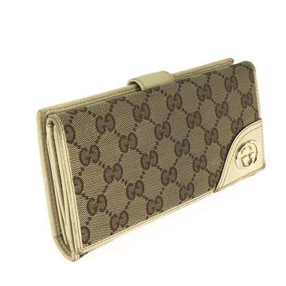 【中古品】【レディース】 GUCCI グッチ GGキャンバス 二つ折り長財布 181593  181-240527-mo-4-tag カラー：ブラウン系/アイボリー 万代Net店