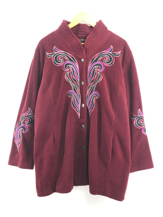 【中古品】【メンズ】 BOB MACKIE WEARABLE ART ボブ マッキー ウェアラブル アート 90'S FLEECE JACKET 90年代 フリースジャケット アウター 146-260916-na-15-tagh サイズ：2X カラー：バーガンディ系 万代Net店