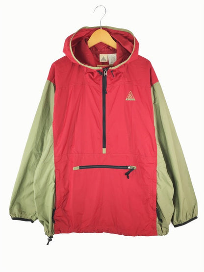 【中古品】【メンズ】 NIKE ACG ナイキ エーシージー ANORAK PARKA S60711SID アノラックパーカー ライトアウター 148-240929-hi-08-tag サイズ：M カラー：レッド/グリーン 万代Net店