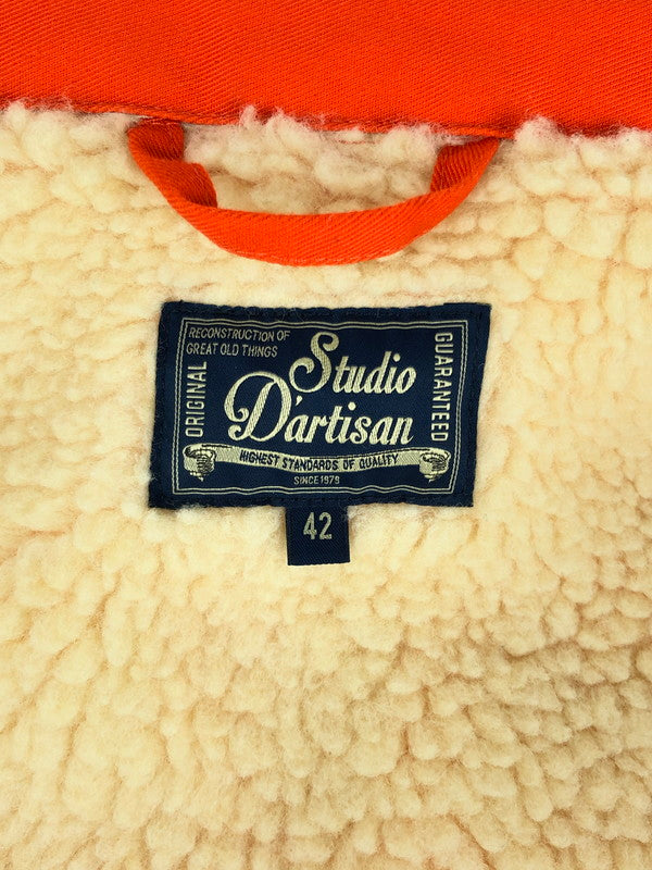 【中古品】【メンズ】 STUDIO D’ARTISAN ステュディオダルチザン  BOA LINED COACH JACKET 4582 ボアライン コーチジャケット アウター 145-240419-kk-6-tag サイズ：42 カラー：オレンジ 万代Net店