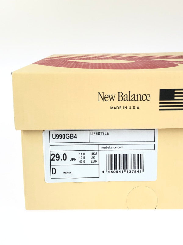 【中古美品】【メンズ】 NEW BALANCE ニューバランス  990V4 U990GB4 MADE IN USA スニーカー 靴 162-240422-kk-24-tag カラー：MACADAMIA/BLACK 万代Net店