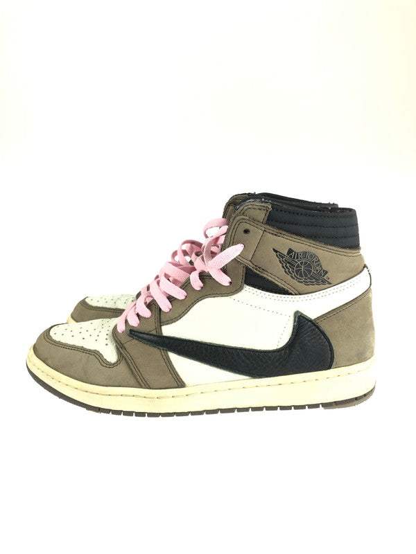 【中古品】NIKE ナイキ × TRAVIS SCOTT トラビススコット 別注 コラボ AIR JORDAN 1 HIGH OG TS SP CD4487-100 エアジョーダン ワン ハイ オリジナル トラビス・スコット/カクタス・ジャック スニーカー 靴 160-240422-kk-16-tag カラー：SAIL/BLACK-DARK MOCHA 万代Net店