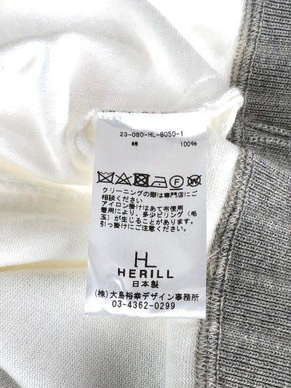 【中古品】【メンズ】  HERILL ヘリル SUVIN COTTON SWEAT SHIRTS 23-080-HL-8050-1 スビン コットン スウェット シャツ トップス 140-240420-mo-1-tag サイズ：3 カラー：ホワイト 万代Net店