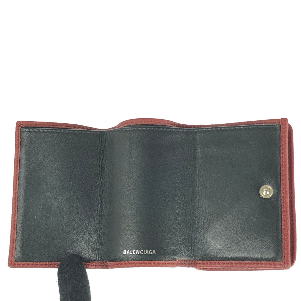 【中古品】【メンズ/レディース】 BALENCIAGA バレンシアガ EVERYDAY COMPACT WALLET 551921 6065 エヴリデイ コンパクト ウォレット 三つ折り財布 181-240424-mo-5-tag カラー：ダークレッド 万代Net店