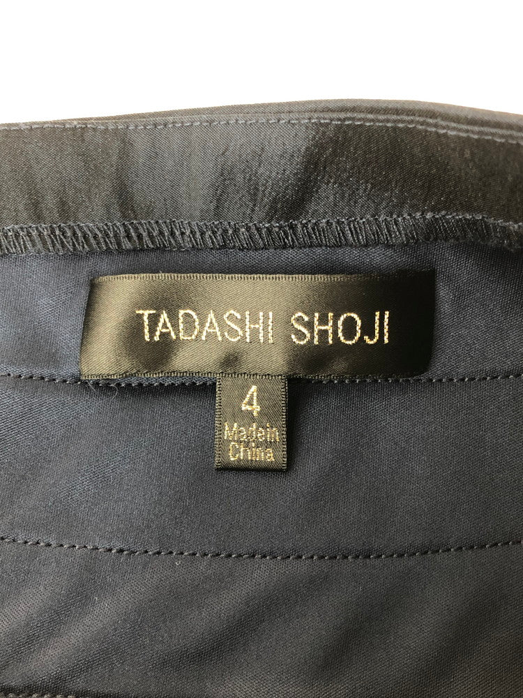 【中古美品】【レディース】 TADASHI SHOJI タダシショージ  ティアード コサージュ ミディアムドレス CY70358M トップス ワンピース 171-240425-kk-11-tag サイズ：4 カラー：ネイビー 万代Net店