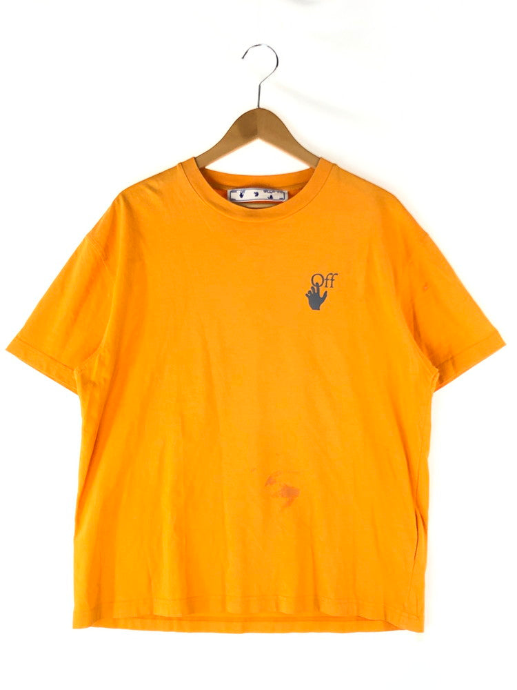 【中古品】【メンズ】  OFF-WHITE VIRGIL ABLOH オフホワイト ヴァージル アブロー 21AW BACK ARROW PRINT S/S TEE OWAA089F21JER001 バック アロープリント ショートスリーブ Tシャツ 半袖 トップス 142-240425-kk-5-tag サイズ：M カラー：オレンジ 万代Net店