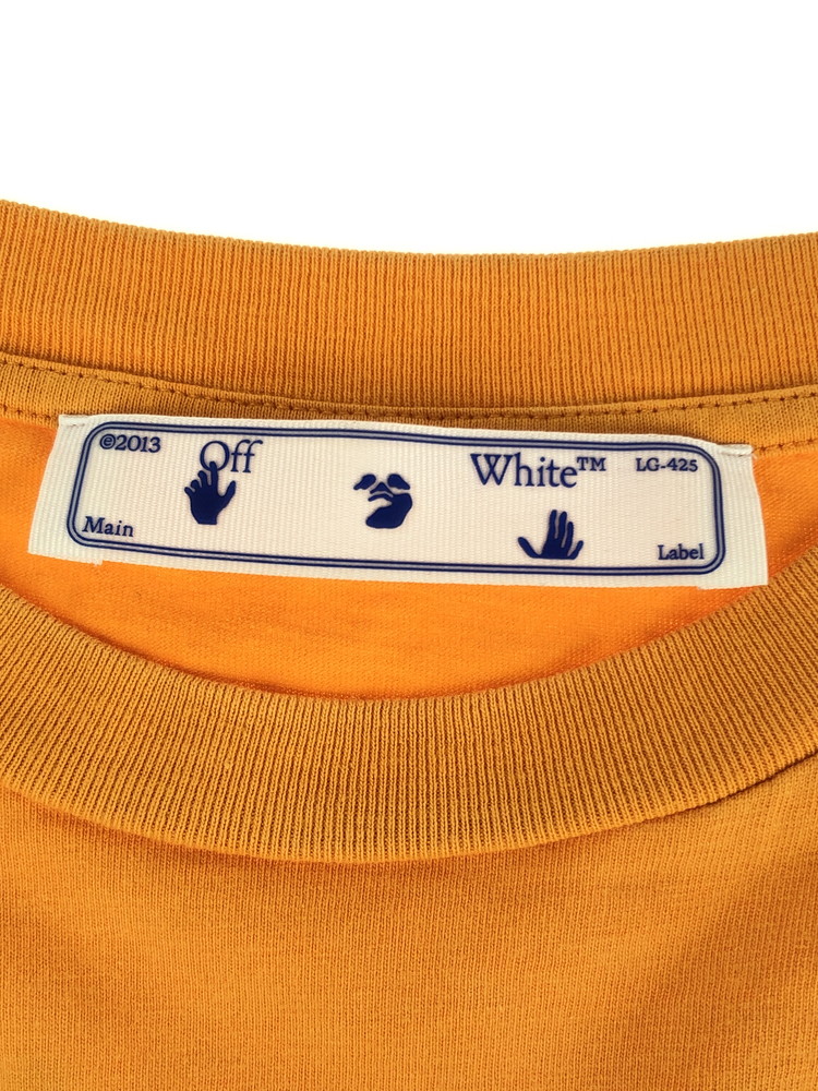 【中古品】【メンズ】  OFF-WHITE VIRGIL ABLOH オフホワイト ヴァージル アブロー 21AW BACK ARROW PRINT S/S TEE OWAA089F21JER001 バック アロープリント ショートスリーブ Tシャツ 半袖 トップス 142-240425-kk-5-tag サイズ：M カラー：オレンジ 万代Net店