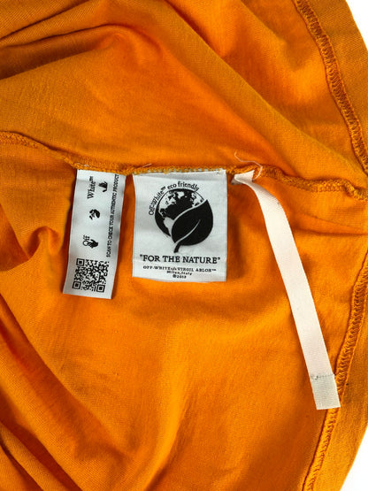 【中古品】【メンズ】  OFF-WHITE VIRGIL ABLOH オフホワイト ヴァージル アブロー 21AW BACK ARROW PRINT S/S TEE OWAA089F21JER001 バック アロープリント ショートスリーブ Tシャツ 半袖 トップス 142-240425-kk-5-tag サイズ：M カラー：オレンジ 万代Net店