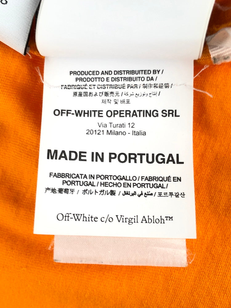 【中古品】【メンズ】  OFF-WHITE VIRGIL ABLOH オフホワイト ヴァージル アブロー 21AW BACK ARROW PRINT S/S TEE OWAA089F21JER001 バック アロープリント ショートスリーブ Tシャツ 半袖 トップス 142-240425-kk-5-tag サイズ：M カラー：オレンジ 万代Net店