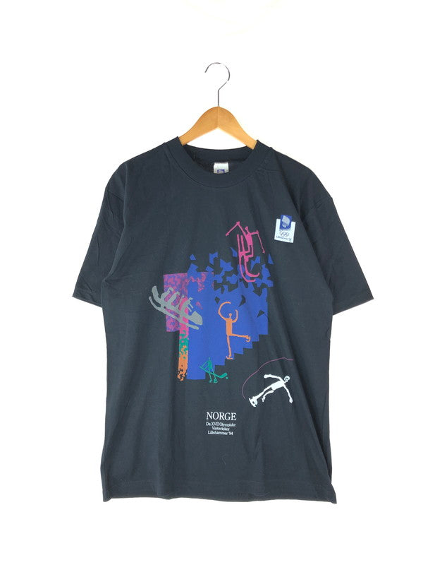 【中古美品】【メンズ】  LILLEHAMMER ’94 OLYMPIC リレハンメルオリンピック 90's NORGE PRINT S/S TEE 90年代 ノルウェー プリント ショートスリーブ Tシャツ 半袖 トップス 146-240428-kk-17-tag サイズ：M カラー：ブラック 万代Net店