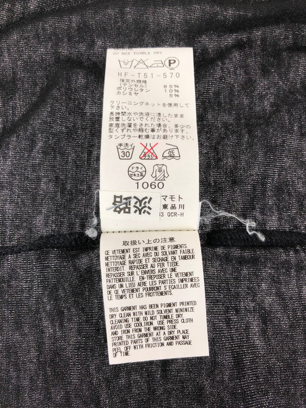 【中古品】【メンズ】  REGULATION Yohji Yamamoto MEN レギュレーション ヨウジヤマモト 14AW L/S TENCEL CUT AND SEW HF-T51-570 ロングスリーブ テンセル カットソー トップス 長袖 Tシャツ 140-240503-kk-18-tag サイズ：1 カラー：ブラック 万代Net店