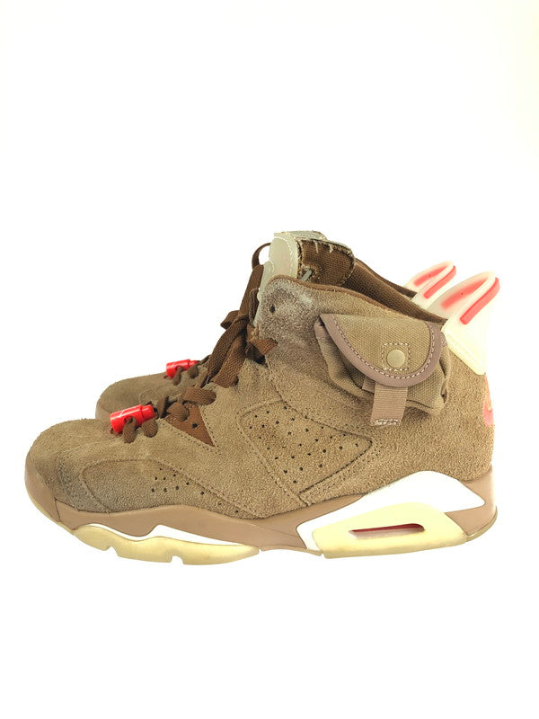 【中古品】【メンズ】 NIKE ナイキ × TRAVIS SCOTT トラヴィス・スコット/カクタス ジャック 別注 コラボ AIR JORDAN 6 RETRO SP DH0690-200 エアジョーダン 6 レトロ SP スニーカー 靴 160-240507-mo-3-tag カラー：BRITISH KHAKI/BRIGHT CRIMSON 万代Net店