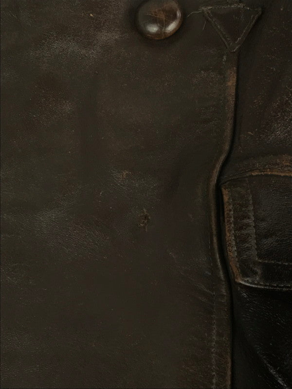 【ジャンク品】【メンズ】  USED 60's LEATHER COAT 古着 レザーコート アウター 146-240918-hi-09-tag サイズ：なし カラー：ブラウン 万代Net店