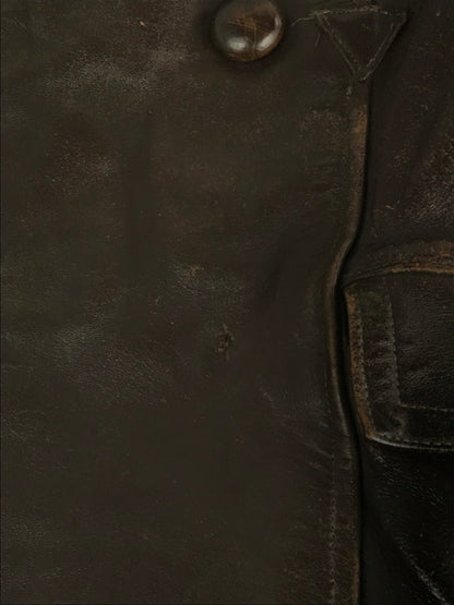 【ジャンク品】【メンズ】  USED 60's LEATHER COAT 古着 レザーコート アウター 146-240918-hi-09-tag サイズ：なし カラー：ブラウン 万代Net店