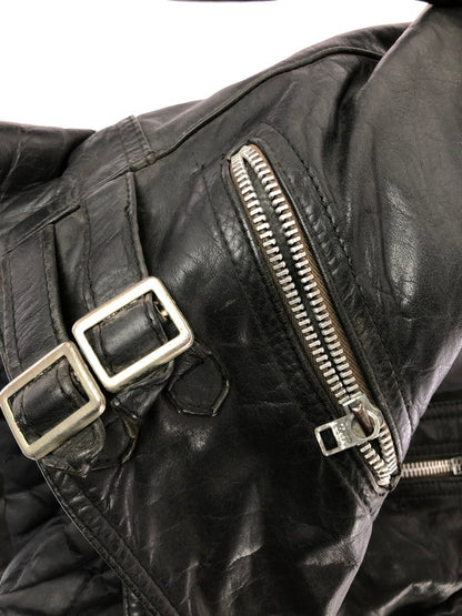 【ジャンク品】【メンズ】 USED LEATHER JACKET レザージャケット ライダースジャケット アウター 146-260909-na-16-tagh サイズ：サイズ不明 下記参照 カラー：ブラック 万代Net店