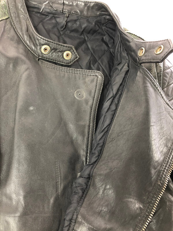 【ジャンク品】【メンズ】 USED LEATHER JACKET レザージャケット ライダースジャケット アウター 146-260909-na-16-tagh サイズ：サイズ不明 下記参照 カラー：ブラック 万代Net店