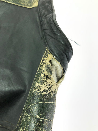 【ジャンク品】【メンズ】 USED LEATHER JACKET レザージャケット ライダースジャケット アウター 146-260909-na-16-tagh サイズ：サイズ不明 下記参照 カラー：ブラック 万代Net店