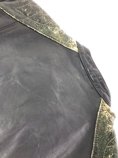 【ジャンク品】【メンズ】 USED LEATHER JACKET レザージャケット ライダースジャケット アウター 146-260909-na-16-tagh サイズ：サイズ不明 下記参照 カラー：ブラック 万代Net店