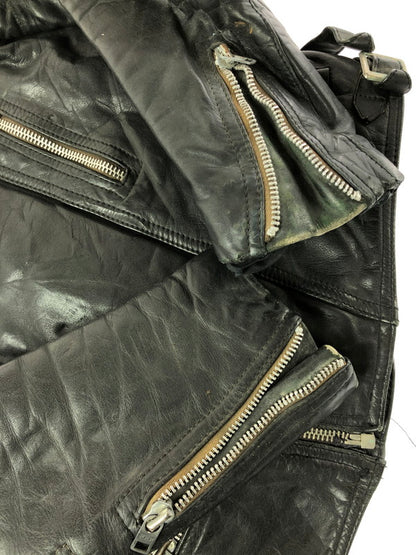 【ジャンク品】【メンズ】 USED LEATHER JACKET レザージャケット ライダースジャケット アウター 146-260909-na-16-tagh サイズ：サイズ不明 下記参照 カラー：ブラック 万代Net店