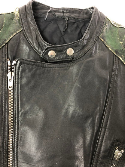 【ジャンク品】【メンズ】 USED LEATHER JACKET レザージャケット ライダースジャケット アウター 146-260909-na-16-tagh サイズ：サイズ不明 下記参照 カラー：ブラック 万代Net店