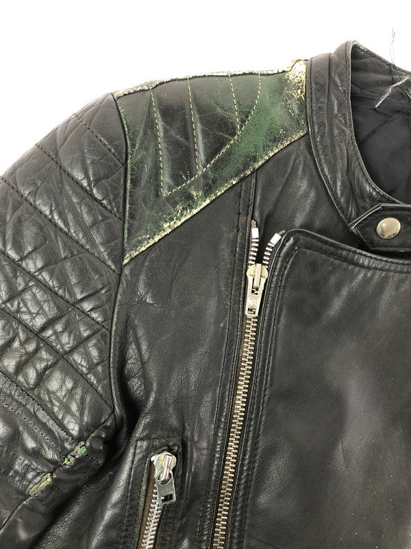 【ジャンク品】【メンズ】 USED LEATHER JACKET レザージャケット ライダースジャケット アウター 146-260909-na-16-tagh サイズ：サイズ不明 下記参照 カラー：ブラック 万代Net店