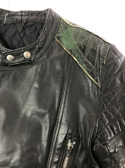 【ジャンク品】【メンズ】 USED LEATHER JACKET レザージャケット ライダースジャケット アウター 146-260909-na-16-tagh サイズ：サイズ不明 下記参照 カラー：ブラック 万代Net店