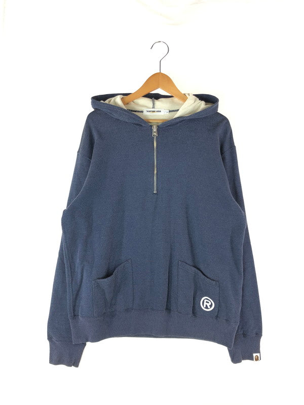 【中古品】【メンズ】 A BATHING APE アベイシングエイプ  HALF ZIP HOODIE ハーフジップフーディー トップス パーカー 142-240508-kk-5-tag サイズ：L カラー：ネイビー 万代Net店