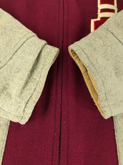 【ジャンク品】【メンズ】  UNKNOWN 50～70'S VINTAGE WOOL JACKET 50～70年代 ヴィンテージ ウールジャケット アウター 棒TALON ZIP 146-240523-yk-7-tag サイズ：表記なし 下記参照 カラー：グレー/ワインレッド 万代Net店