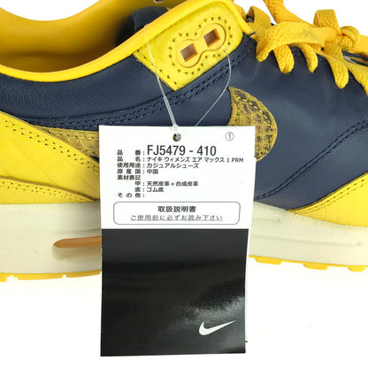 【中古美品】【メンズ】 NIKE ナイキ W AIR MAX 1 PRM HEAD TO HEAD FJ5479-410 ウィメンズ エアマックス1 プレミアム スニーカー 靴 160-240511-kk-18-tag カラー：MIDNIGHT NAVY/VARSITY MAIZE 万代Net店