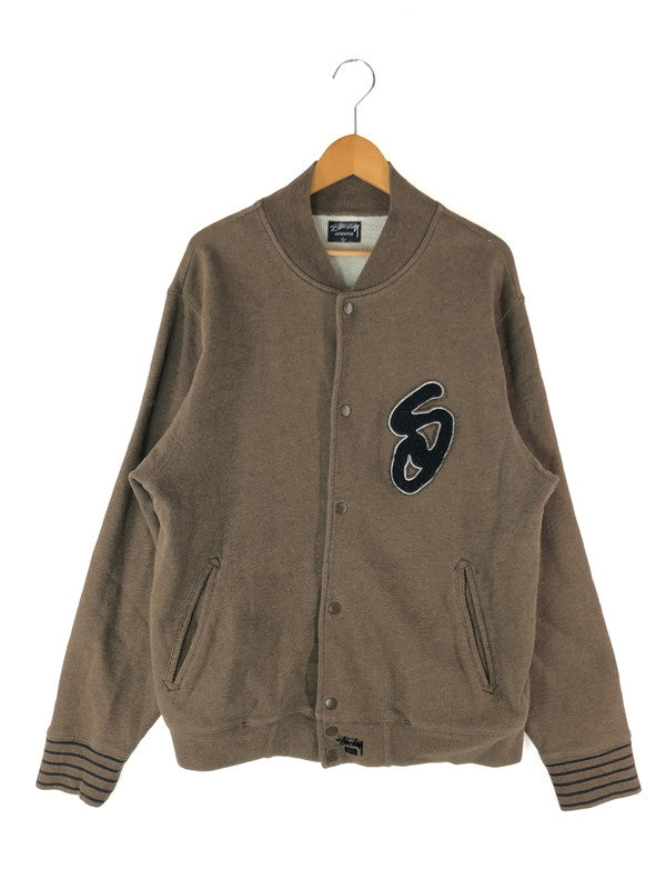 【中古品】【メンズ】 STUSSY ステューシー SWEAT STADIUM JACKET サガラ刺繍ロゴ スウェット スタジャン アウター  142-240510-mo-4-tag サイズ：L カラー：ブラウン 万代Net店